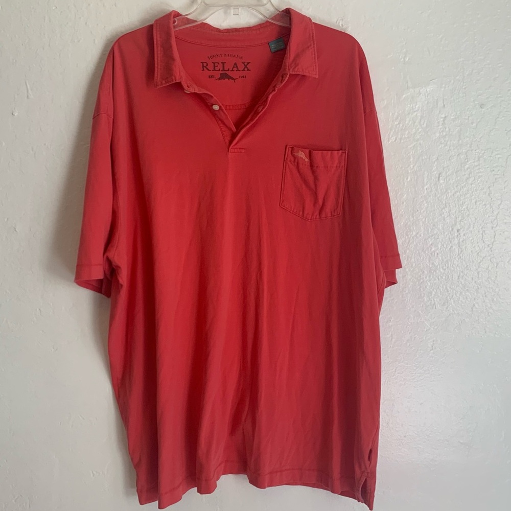 Tommy Bahama XXL Pima Cotton Polo Shirt Logo Pocket Bali High Tide TR21995